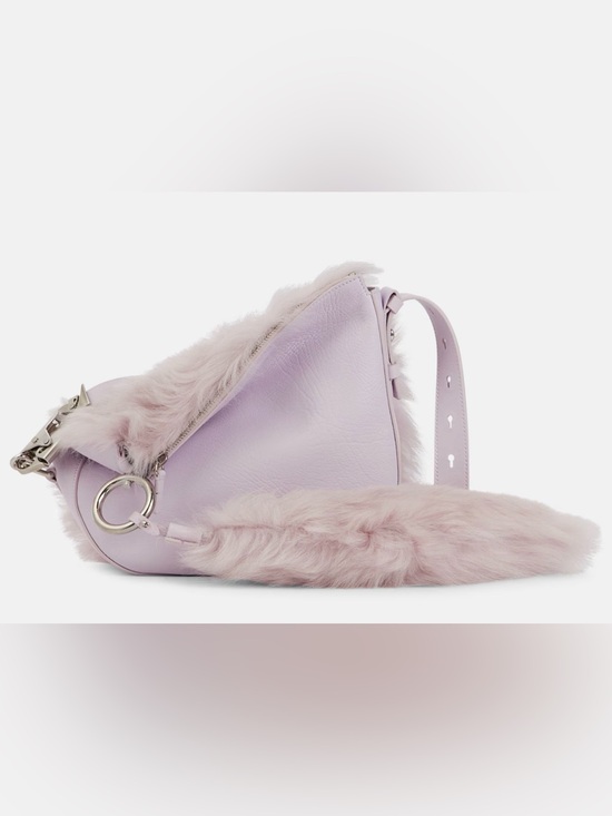 Burberry Handbags - NEW Burberry Pale LAVENDER Fur LEATHER Shoulder Bag WITH CHARM
